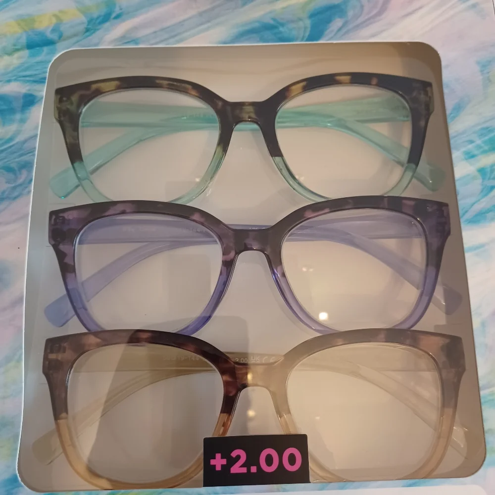 2.00, 2.50 3 pr Ombre Tortoise Shell Reading Glasses in box Betsey Johnson - Picture 4 of 9